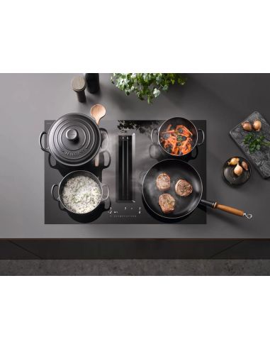 MIELE  KMDA 7676-1 F BlackPerfection КОМБИНИРОВАННАЯ Индукционная варочная панель с вытяжкой Без рамки для установки на поверхно
