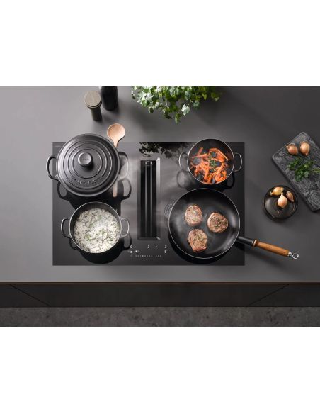 MIELE  KMDA 7676-1 F BlackPerfection КОМБИНИРОВАННАЯ Индукционная варочная панель с вытяжкой Без рамки для установки на поверхно