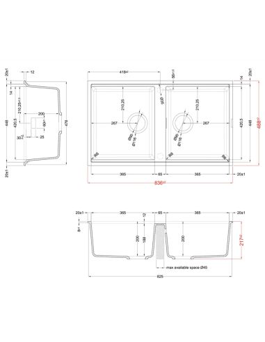 ELLECI BEST 450-U Under mount Composite Kitchen sink