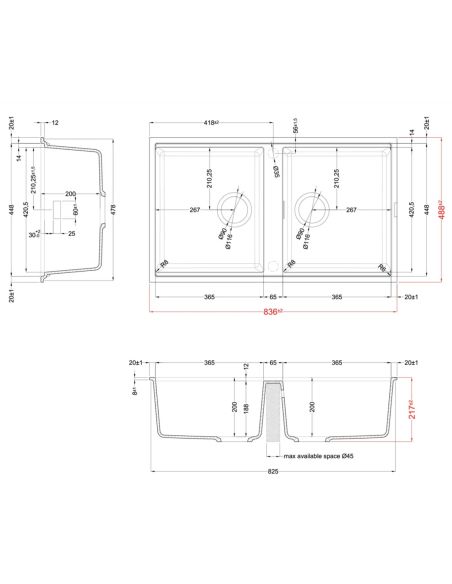 ELLECI BEST 450-U Under mount Composite Kitchen sink
