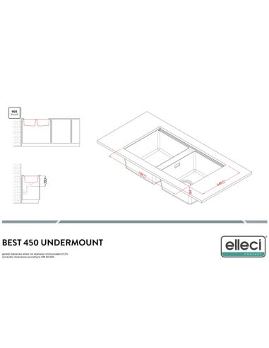 ELLECI BEST 450-U Under mount Composite Kitchen sink