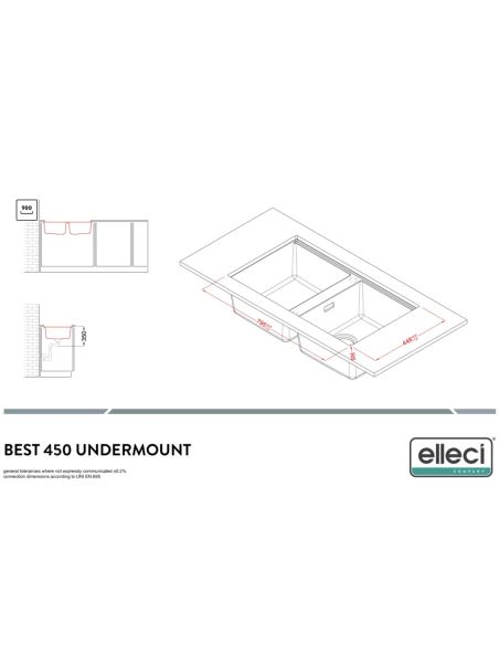 ELLECI BEST 450-U Under mount Composite Kitchen sink