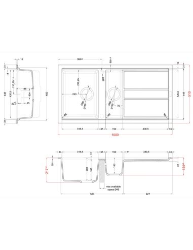 ELLECI BEST 475 Built-in Composite Kitchen sink