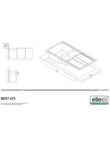 ELLECI BEST 475 Built-in Composite Kitchen sink