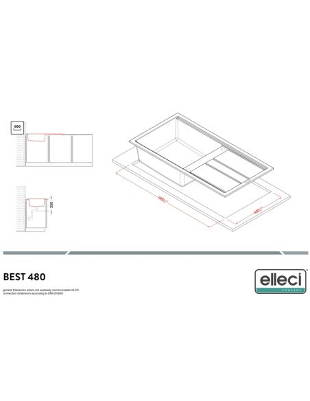 ELLECI BEST 480 Built-in Composite Kitchen sink