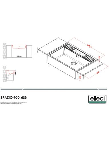 ELLECI SPAZIO 900 KERATEK Butler Farmhouse-Style Kivikomposiitista Keittiöallas (10)