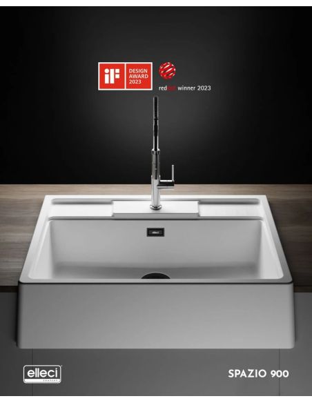 ELLECI SPAZIO 900 KERATEK Butler Farmhouse/ Kapile pealt paigaldatav Komposiit köögivalamu Retro stiilis