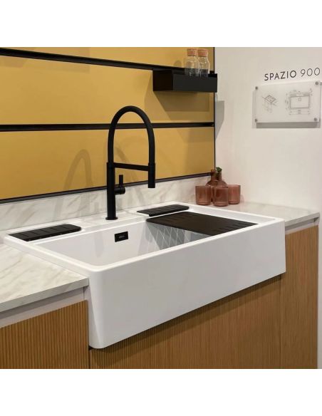 ELLECI SPAZIO 900 KERATEK Butler Farmhouse/ Kapile pealt paigaldatav Komposiit köögivalamu Retro stiilis
