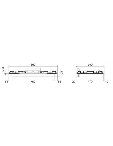 ILVE HCB90CCN Nostalgie Built-in gas cooktop 90см