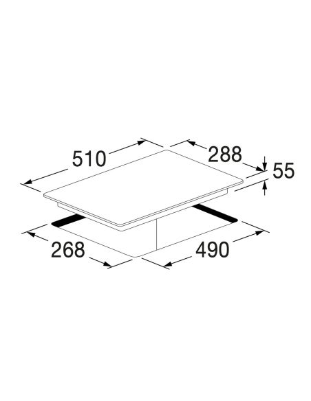 FULGOR FCH 302 ID TS BK 30cm DOMINO Must Induktsioon Pliidiplaat