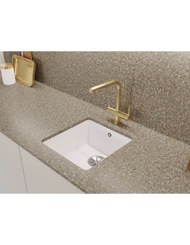 HELIKA Aquaduo Plus 2683-G GOLD Satin Kombi 2in1 Köögisegisti Käsidušiga filtreerimatta ja filtreeritud veele (7)