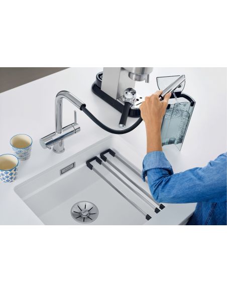 BLANCO FONTAS-S II 525229 Metallic Käsidušiga Köögisegisti filtreerimta ja filtreeritud veele