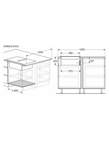 NEFF N90 80cm V68YYX4C0 Flex disain työtasoon integroitava liesitaso ja liesituuletin