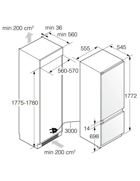 ASKO RFN31842I 170cm Integreeritav külmik-sügavkülmik 743336