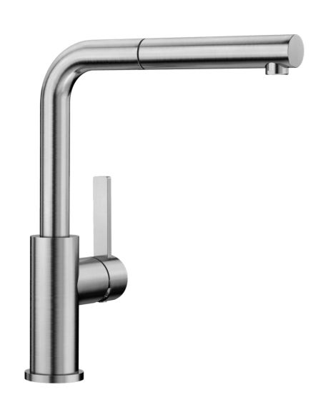 Blue Water CORSA-INOX St.Steel With swivel spout pull-out hand shower Kitchen Faucet (1)