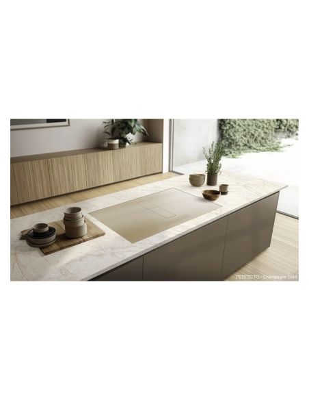 GALVAMET PERFECTO 80/A Pearl Grey Induction hob with extractor (12)