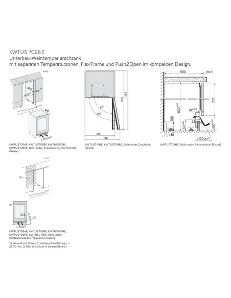 MIELE KWTUS 7096 E 82-88cm Интегрируемый под столешницу Винный шкаф, Push2Open (5)