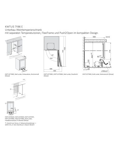 MIELE KWTUS 7196 E 86-92cm XXL Интегрируемый под столешницу Винный шкаф, Push2Open (5)