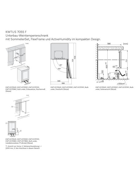 MIELE KWTUS 7055 F 82-88cm Sommelier Työtason alle sijoitettava viinikaappi (5)