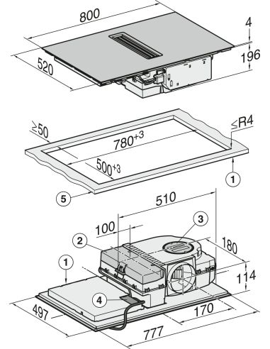 MIELE KMDA 7272-1 FL Silence Induction hob with extractor (4)