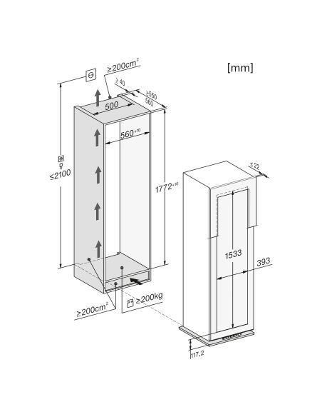 MIELE KWT 6722 iS-1 178cm Integreeritav Veinikülmik, Integreerimisviis-Uks uksele (3)