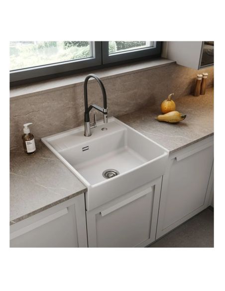 SYSTEMCERAM KENTRO 60 KeraDomo  5993 Ceramic Butler Farmhouse Kitchen sink