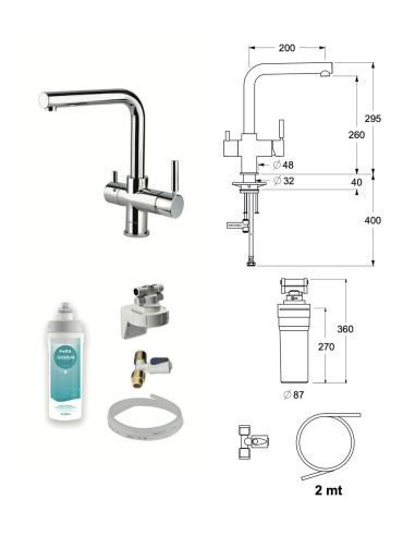 ELLECI TOURMALINE Combi Kitchen faucet with filtered water connection (2)