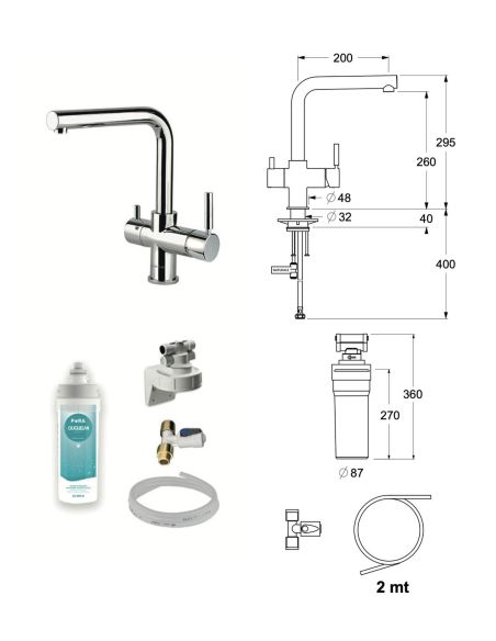 GUGLIELMI PURA FGAP39123 Still Kitchen faucet with filtered water connection