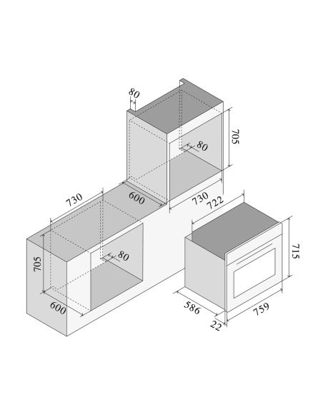 ILVE OV30PMT3-MK 76cm Panoramagic Must Integreeritav Multifunktsionaalne Elektriahi