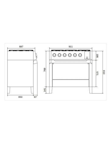 ILVE PMI09S3 PANORAMAGIC 90cm Black Matt with 6 induction hobs and  electric ovens Range Cooker