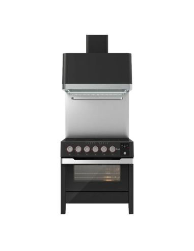 ILVE PMI09S3 PANORAMAGIC 90cm Black Matt with 6 induction hobs and  electric ovens Range Cooker