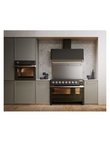 ILVE PMI127S3 PANORAMAGIC 120cm Black Matt Cooker with 7-burner induction hob and two electric ovens
