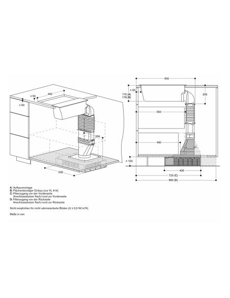 GAGGENAU VL414115 400 Series VarioLine Built-in DOWNDRAFT Ventilation