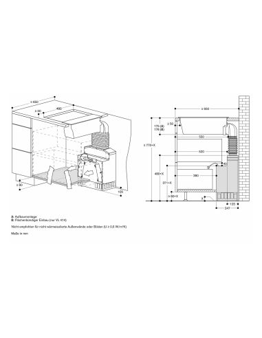 GAGGENAU VL414115 400 Серии Встраиваемая в столешницу вытяжка