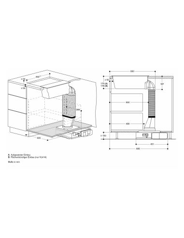 GAGGENAU VL414115 400 Серии Встраиваемая в столешницу вытяжка