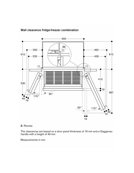 GAGGENAU RVB497190 Expressive Sarja 90cm Musta Vario Integroitu Jääkaappi- ja pakastinyhdistelmä (13)