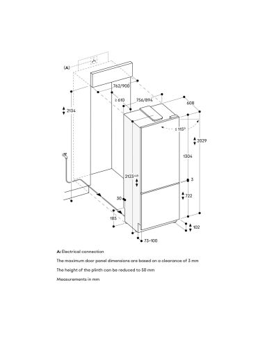 GAGGENAU RVB477190 Expressive Serie  76,2cm Musta Vario Integroitu Jääkaappi- ja pakastinyhdistelmä tuorelokero 0 °C