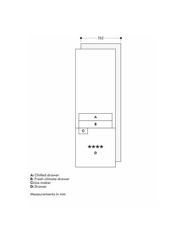 GAGGENAU RVB477190 Expressive Serie  76,2cm Musta Vario Integroitu Jääkaappi- ja pakastinyhdistelmä tuorelokero 0 °C