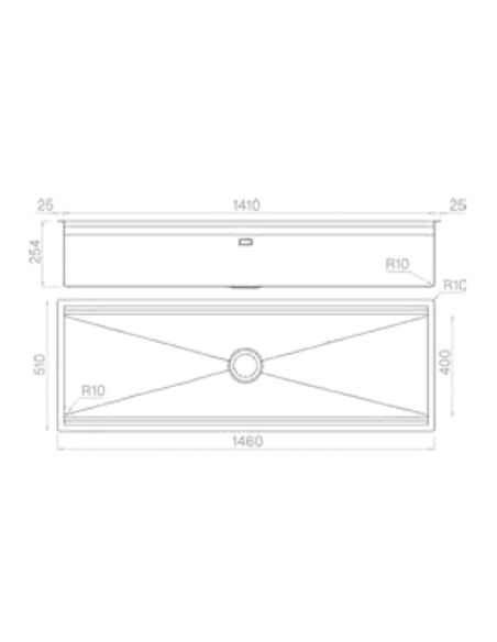 ARTINOX PLANUM XL 141 WORKSTATION Kaksitasoinen Päältä asennettava Huullettava RST keittiöallas (9)