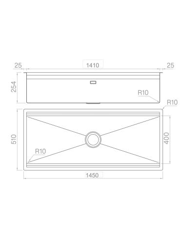 ARTINOX PLANUM XT 141 WORKSTATION Kaksitasoinen Alta kiinnitettävä RST keittiöallas (5)
