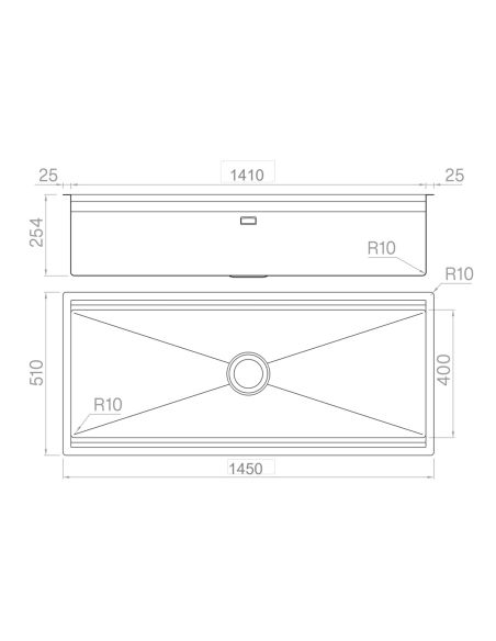 ARTINOX PLANUM XT 141 WORKSTATION Kaksitasoinen Alta kiinnitettävä RST keittiöallas (5)