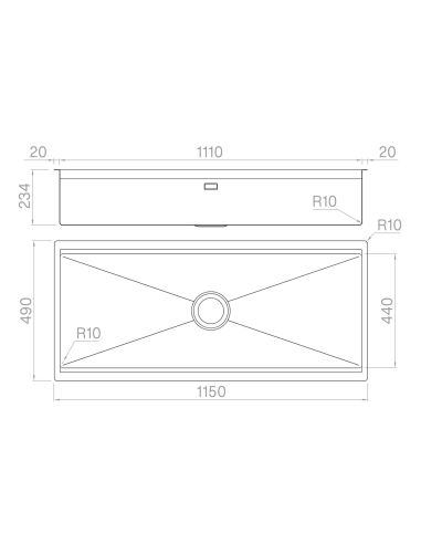 ARTINOX PLANUM XT 111 WORKSTATION With two-level Under Mount St.Steel Kitchen sink