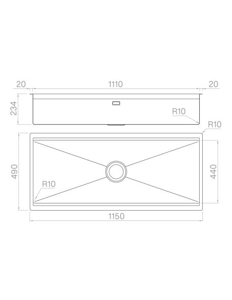 ARTINOX PLANUM XT 111 WORKSTATION With two-level Under Mount St.Steel Kitchen sink