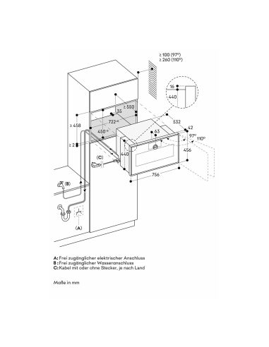 GAGGENAU GS481120 L W Expressive 45см C паром фасадом без ручки Компактный Комби духовой шкаф (10)