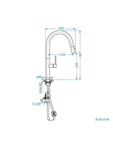 ALVEUS NOVA-PS Monarch kitchen mixer with pull-out shower