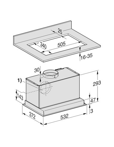MIELE DA 2558 Stainless Steel Built-in cooker hood Gold