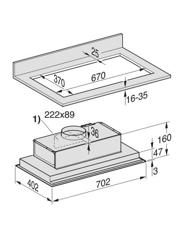 MIELE DA 2578 EXTA 80cm Without motor Built-in canopy cooker hood (1)