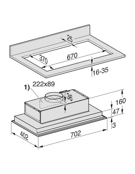 MIELE DA 2578 EXTA 80cm Without motor Built-in canopy cooker hood (1)