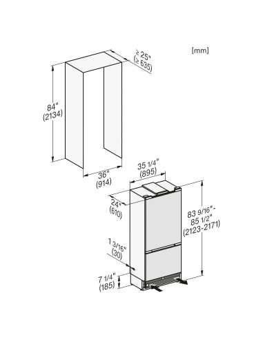 MIELE KFMC 3844 R 90cm MasterCool Integreeritud külmik