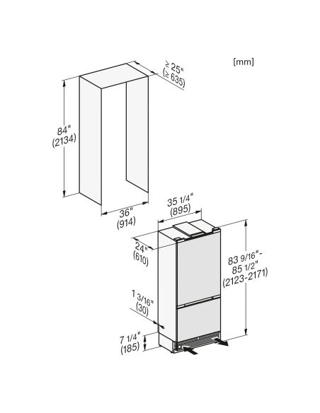 MIELE KFMC 3844 R 90cm MasterCool Integreeritud külmik